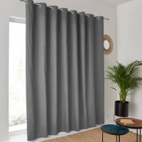 Штора Хлопковая широкая Scnario 260 x 280 см серый LA REDOUTE INTERIEURS  фото, kupilegko.ru